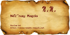 Nánay Magda névjegykártya